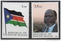 Sud-Soudan South Sudan Südsudan 2011 Mi. 1 - 2 Dr John Garang Flag 1 & 3,5 SSP MNH ** Drapeau Flagge - Zuid-Soedan