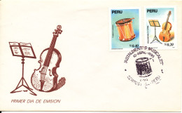 Peru FDC 10-4-1995 Music Instruments With Cachet - Pérou