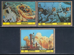 Manama 1972 Mi# 1070-1072 A Used - First Manned Landing On The Moon (III) / Space - Manama