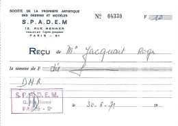 Reçu - SPADEM - Société Propriété Artistique Des Dessins Et Modèles - 1971 - N° 04330 - 10 Francs - Autres & Non Classés