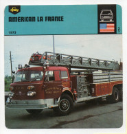 FICHE CAMION POMPIER - AMERICAN LA FRANCE - Vrachtwagens