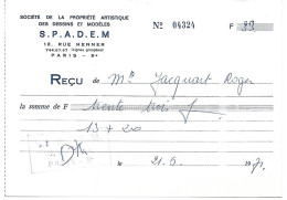 Reçu - SPADEM - Société Propriété Artistique Des Dessins Et Modèles - 1971 - N° 04330 - 33 Francs - Other & Unclassified
