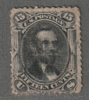 Etats-Unis D'Amérique - Emissions Générales : N°28a Obl (1863-66) 15c Noir - Lincoln - Avec Grille En Relief. - Used Stamps