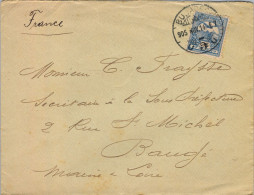 1905 HUNGRIA , BUDAPEST - BAUGE , SOBRE CIRCULADO , LLEGADA AL DORSO . YV. 47 BÁSICA CORONA Y AVE - Covers & Documents
