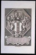 EX LIBRIS M TUSCHER FECIT Per H. HJELMSTJERNE  L17-F01 XVIII° XIX° SECOLO ARALDICO ARMORIAL +++ - Ex-libris