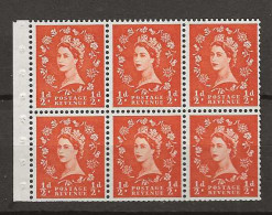 1955 MNH GB Watermark Edward Crown Booklet Pane SG 540-l Postfris** - Neufs