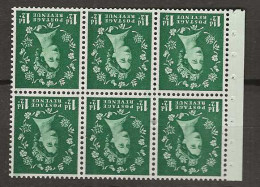1955 MNH GB Watermark Edward Crown Booklet Pane SG 542-lWi Postfris** - Unused Stamps