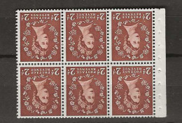 1955 MNH GB Watermark Edward Crown Booklet Pane SG 543-blWi Postfris** - Unused Stamps