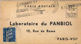 1937 PORTUGAL , REDONDO / PARIS , TARJETA POSTAL " BON POUR UN ÉCHANTILLON " , MEDICINA , LABORATORIO - Lettres & Documents