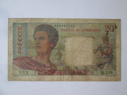 Papeete(Tahiti) 20 Francs 1951 Banknote,see Pictures - Papeete (Frans-Polynesië 1914-1985)