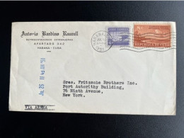 CUBA 1951 AIR MAIL LETTER HABANA TO NEW YORK 24-07-1951 - Lettres & Documents