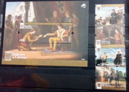 Portugal 2016, 500 Years Post In Portugal, MNH S/S And Stamps Set - Unused Stamps