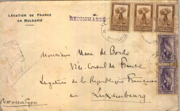 1922 BULGARIE , SOPHIA - LUXEMBOURG , SOBRE CERTIFICADO DE LA " LÉGATION DE FRANCE EN BULGARIE " , LLEGADA - Cartas & Documentos