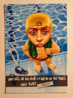 LARRY En Maillot , Bord Piscine - Illustrateur LAZOO - Carte Publicitaire RIZLA Papier à Rouler Cigarette Tabac - Schwimmen