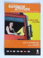 CAMION - Femme Camionneur , Au Volant - Carte Publicitaire Salon Gay Paris - Vrachtwagens En LGV