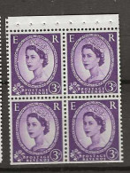 1958 MNH GB Watermark Multiple Crown Booklet Pane SG 575-m Postfris** - Nuovi