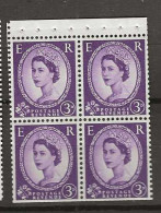 1958 MNH GB Watermark Multiple Crown Booklet Pane SG 575-m Postfris** - Unused Stamps