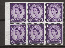 1958 MNH GB Watermark Multiple Crown Booklet Pane SG 575-l Postfris** - Nuovi