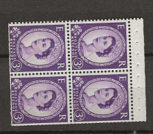 1958 MNH GB Watermark Multiple Crown Booklet Pane SG 575-mb Postfris** - Nuevos