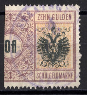 Variété AUTRICHE AUSTRIA HONGRIE HUNGARY REVENUE FISCAUX Demi 10 Gulden 1892 - Revenue Stamps