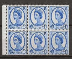 1958 MNH GB Watermark Multiple Crown Booklet Pane SG 576-al Postfris** - Unused Stamps