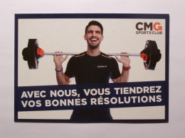 SPORT / HALTEROPHILIE - Homme En Entrainement Avec Haltère - Carte Publicitaire Club Sport CMG - Pesistica