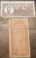 2 Billets Anciens De 5 Dong - Vietnam