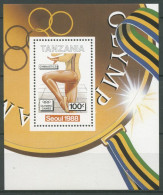 Tansania 1988 Olymp. Sommerspiele Seoul Gymnastik Block 76 Postfrisch (C27378) - Tanzania (1964-...)