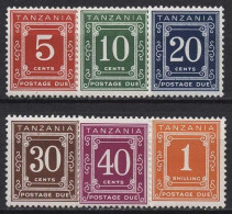 Tansania 1967 Ziffernzeichnung Portomarken 1/6 Postfrisch - Tanzania (1964-...)