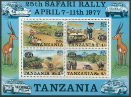 Tansania 1977 Safari-Rallye Toyota Peugeot Escort Block 6 Postfrisch (C23114) - Tanzania (1964-...)