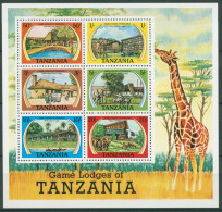 Tansania 1978 Safari-Hotels Tiere Elefant Giralle Block 14 Postfrisch (C23113) - Tanzania (1964-...)