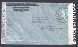 1944 Air Letter To USA Double Censorship: Brazil And British At Trinidad - Storia Postale