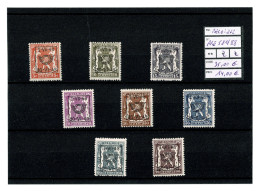 PRE 581/88 XX - Typo Precancels 1936-51 (Small Seal Of The State)