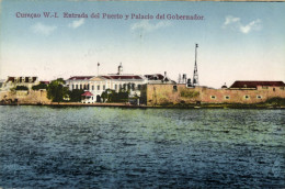 Curacao, W.I., WILLEMSTAD, Entrada Del Puerto Y Palacio Del Gobernador (1910s) Postcard - Curaçao