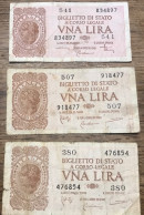 3 Billets De 1 Lire - Other & Unclassified