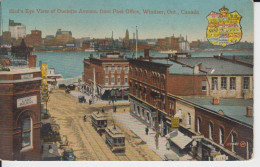 Bird's Eye View Of Ouelette Avenue  From Post Office  Windsor Ontario Canada Armory Laing Building 1888 Tramway Anim 2 S - Windsor