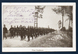 Carte-photo. Unser Landsturm. Régiment De Vétérans En Marche. Feldpostamt Des 5. Reserve Korps- Rgt Nr 98. Nov.1915 - War 1914-18