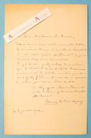 ● L.A.S 1908 Jules QUESNAY DE BEAUREPAIRE - Magistrat Et écrivain Né à Saumur - Chocolat - Lettre Autographe - Glouvet - Schrijvers