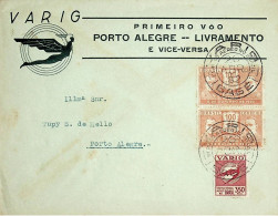 1932 Brasil / Brazil Varig 1.º Voo / First Flight Porto Alegre - Bagé - Livramento (volta / Return) - Luchtpost