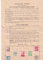 BURMA 1942 JAPANESE OCCUPATION STAMPS AND NOTIFICATION SHEET. - Myanmar (Burma 1948-...)
