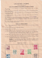 BURMA 1942 JAPANESE OCCUPATION STAMPS AND NOTIFICATION SHEET. - Myanmar (Birmanie 1948-...)