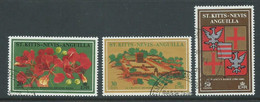 Saint Christopher Nevis Anguilla 1971 Chateau De Poincy Set Of 3 FU - San Cristóbal Y Nieves - Anguilla (...-1980)