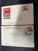 19-2-2024 (4 X 39) Australia Cover X 2 - 1950's (with Slogan Advertising) - Briefe U. Dokumente