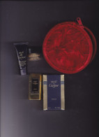 Kit Complet Dans Sac En Velour Miniature Vintage Parfum - Cartier - Must 4ml & Mousse Et Creme Parfumées 10ml , 7ml - Miniaturas Mujer (en Caja)