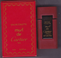 Miniature Vintage Parfum - Cartier - Must - EDT - Pleine Avec Boite 4ml - Miniaturen Damendüfte (mit Verpackung)