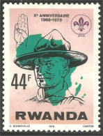XW01-2236 Rwanda Scout Scoutisme Scoutism Pathfinder Carte Map Afrique Africa No Gum Sans Gomme - Oblitérés