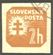 XW01-2205 Slovakia 2h Ocher Ocre Newspaper Journal Armoiries Coat Arms - Andere & Zonder Classificatie