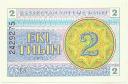 KAZAKHSTAN - 2 Tyin 1993 - Pick 2.d - Unc. - UPPER Serial # Position - Wmk Snowflake Pattern - Kazakhstan