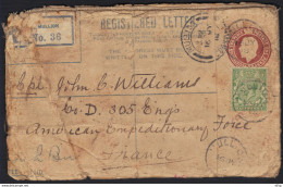 UK (Great Britain) Register Letter From (MULLON 16 OY 18) To FRANCEE - Covers & Documents
