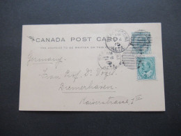 Kanada 1910 Ganzsache Mit Zusatzfrankatur Stempel Strathcona ALTA Nach Bremerhaven Mit Viel Text / Inhalt - 1903-1954 Kings